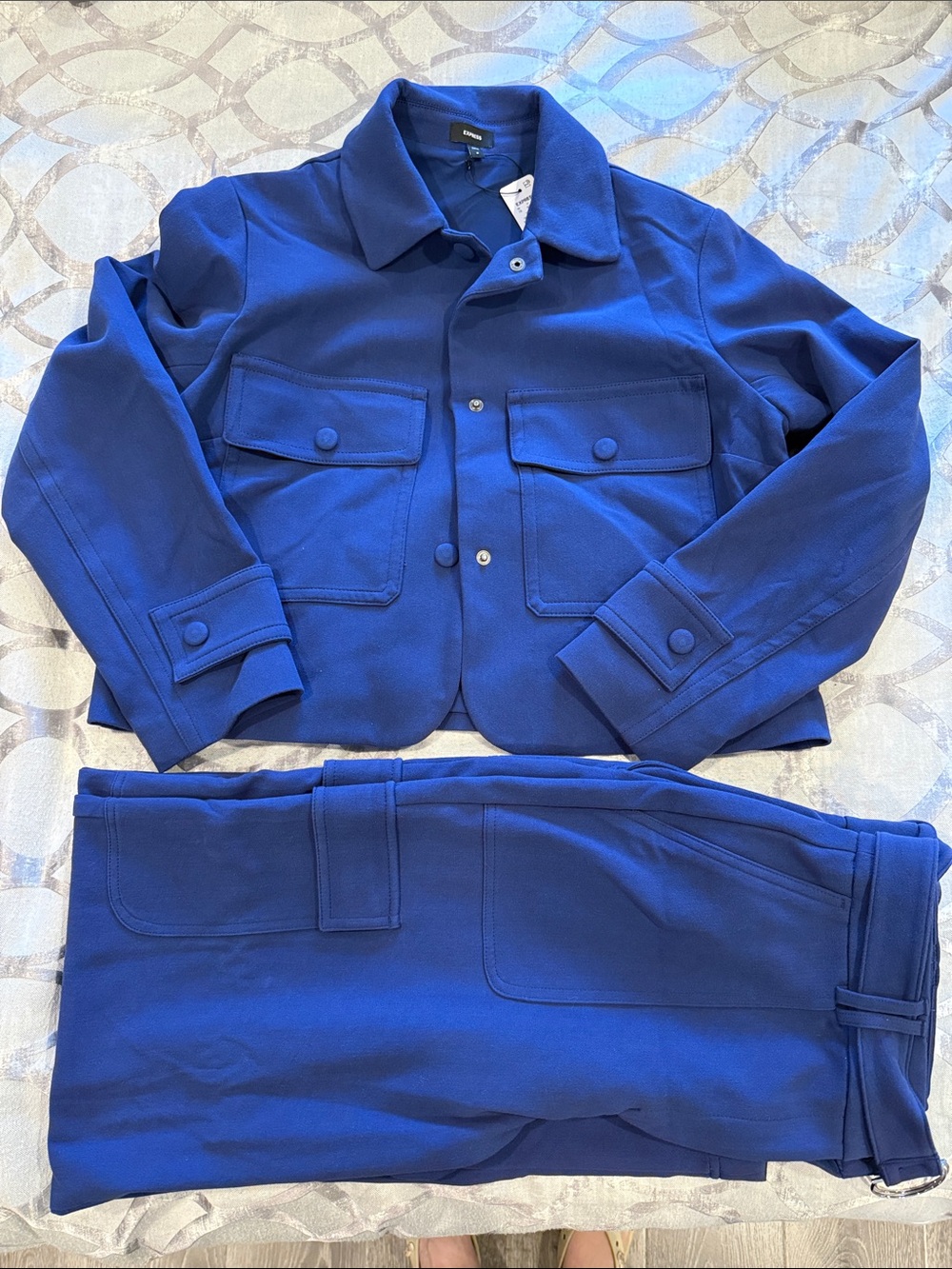 Express Two-Piece Pantsuit Set in Royal Blue